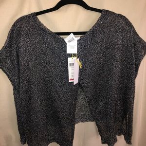 Metallic silver blouse